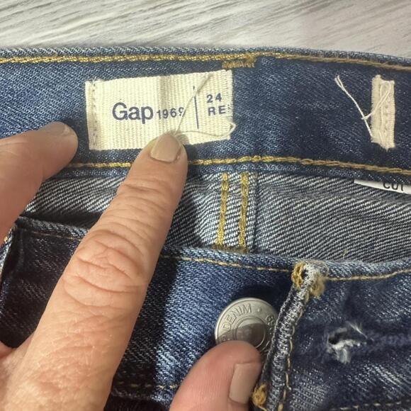 NWOT Gap 1969 Distressed Straight Leg Jeans Size 24 - Picture 9 of 12